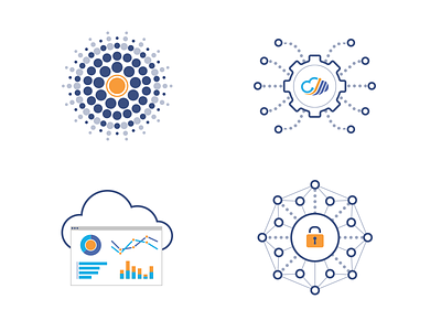 Deepfield Icons clean cloud diagram icons illustration network security technology