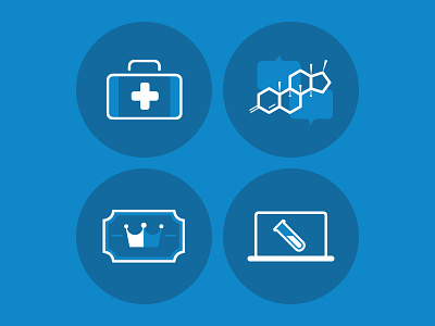 PHD icons blue health icons illustration medical molecule