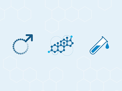 PHD page icons blue health icons illustration medical molecule