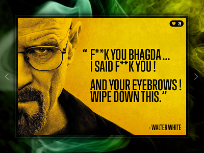 Day 007 - Quote card black breaking bad card interface quote typography ui yellow