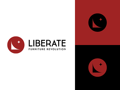 Liberate logo app icon branding furniture logo design logo mark revolution star symbol