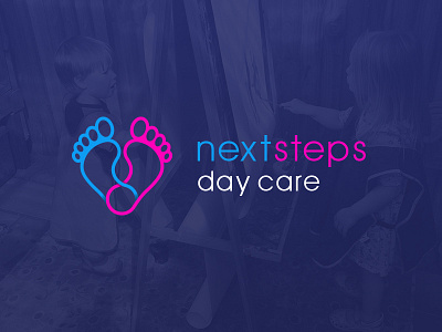 Next Steps Day Care Logo branding design children day care embroidery graphic design kids logo design logo mark nursery t shirt design