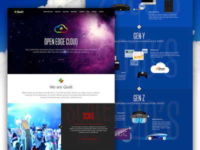 Qwilt - 2017 homepage cloud graphic design illustration technical technology web design