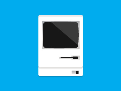 1984 Macintosh apple blue graphic design illustration macintosh outline vector