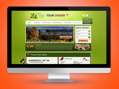 Tour Digger website development tourism ui ux website