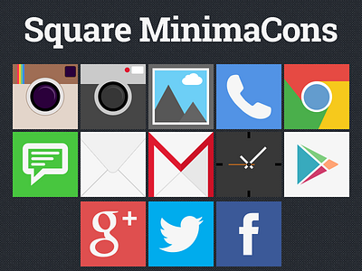 Square MinimaCons android design flat icons minimacons minimal