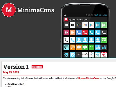 MinimaCons For Android android design flat icons minimacons minimal site