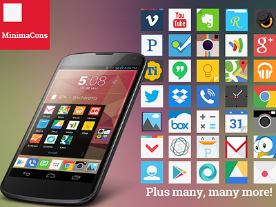 Square MinimaCons Released! android deisgn google icons market minimal play playstore store ui