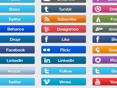 Social Icon Set V1.0 by Clay Cauley on Dribbble