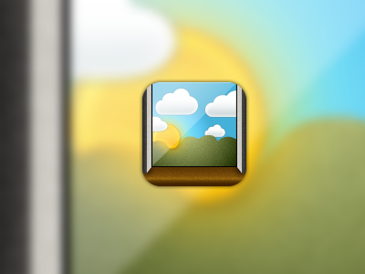 Weather Icon 4 app apple application clouds display hills icon ios iphone ledge retina sun weather window