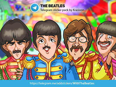 Stickers : The Beatles beatles caricature george harrison john lennon paul mccartney ringo starr sticker stickers