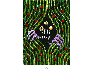 PEEK creature floral flowers horror illustration monster mystery nature painting