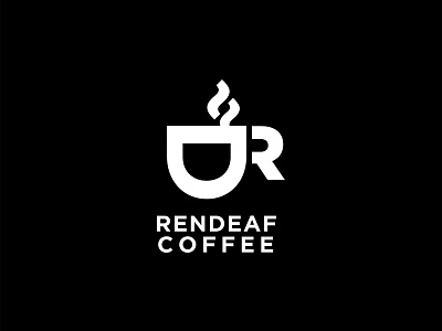 RENDEAF COFFE MINIMAL LOGO black logo coffee logo lettermark logo minimal design minimal logo wordplay