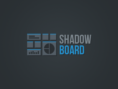 ShadowBoard Logo blue chart dark dashboard flat grid logo