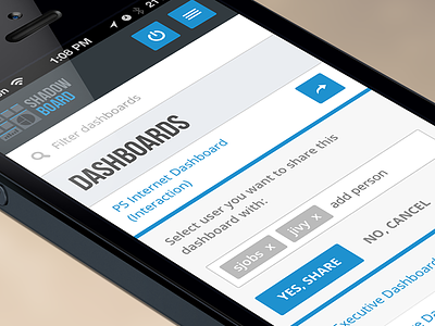 Dashboard Admin UI - Mobile Rendering