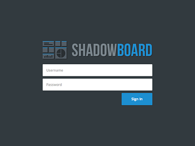 ShadowBoard Login admin button flat form icon inputs login logo ui