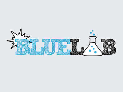 Blue Lab Logo blue flask logo sketch