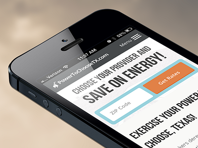 Save on energy! flat design mobile responsive web design