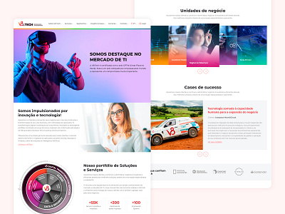 V8 Tech design graphic design landing page ui ux web website