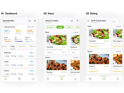 Food App android card view dashboard food and beverage food app health care mobile app uidesign uiux ux visual design