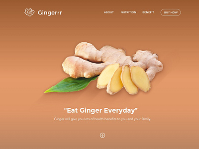 Ginger card view design eat fit gingerbread health care uiux visual design