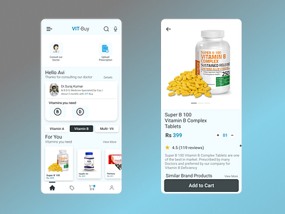 Vitamins Buying App UI/UX Design by Arup Kumar Behera on Dribbble