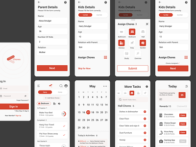 Chores Assigned app design ui ux