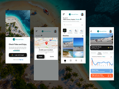 Shore&Tides app design ui ux