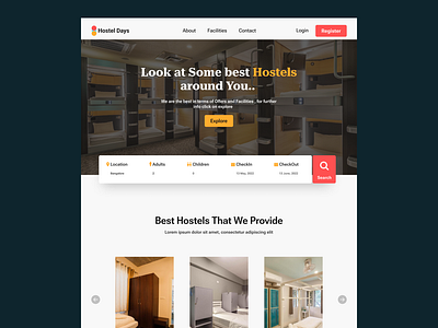 Hostel Booking Landing Page