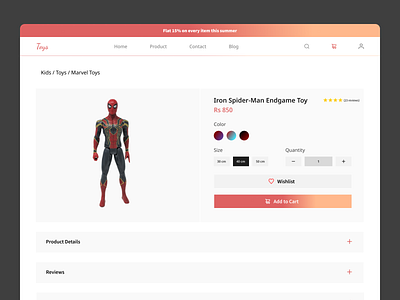 Product Details Page design ui website