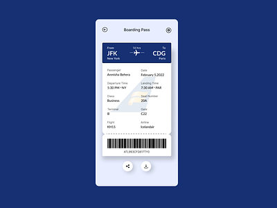 Daily UI 24 - Boarding Pass app design ui