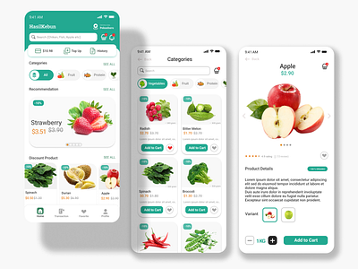 Hasil Kebun - Groceries Mobile App app app design branding design graphic design groceries mobile mobile design ux