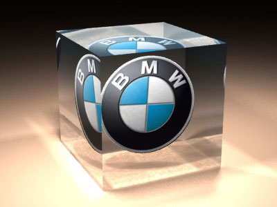 BMW Glass Paper weight 3d caustic lighting render