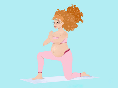 Second illustration for a prenatal yoga course