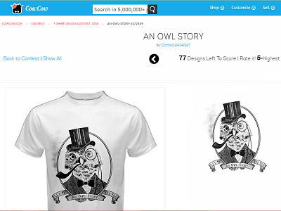 T-shirt design contest entry design gentleman owl t shirt vintage