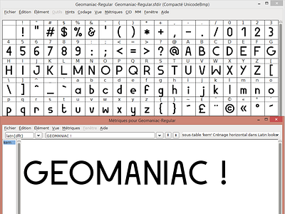 Geomaniac Typeface - WIP font fontforge geometric grotesque typeface typography