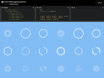 New CodePen Account ! codepen css geometric hexagon html loader spinner