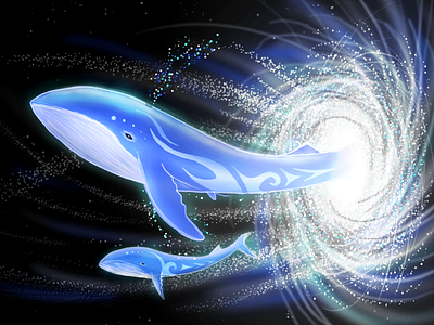Draft galaxy space stars whale