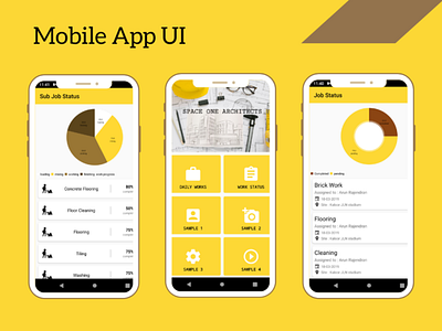 Sample Mobile app UI construction graphic design mobile ui