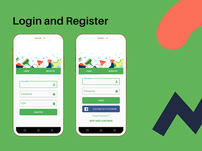 Login and Register UI cleaning graphic design illustration login mobile register ui