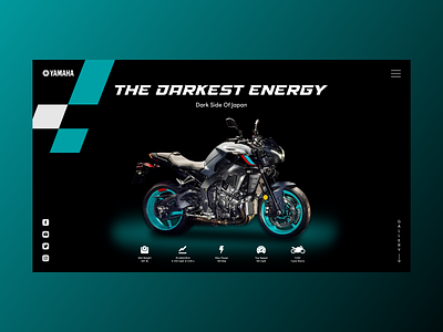 Yamaha Motorcycle Landing Page Redesign black branding cyan design graphic design landing page motorcycle ui yamaha