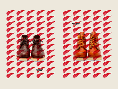 Redwing Boots posters boots branding color design fashion brand graphic graphic design heritage layout logo mockup patterns poster red screenprint wilderness