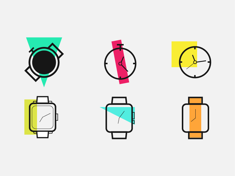 Watches iconset icon illustration pocket watch apple time clock watch