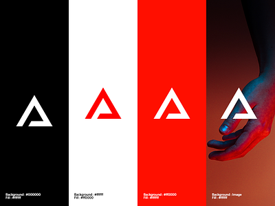Triangulum design logo black design logo mark red reddish triangle white