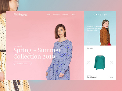 FEMME & FIERCE Website redesign clean clothes fashion femme flat redesign tunisia ui ui ux ux design website