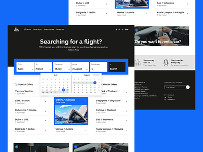Search system design for airport Tunisair car flight hotel input minimal recherche search system system design ui ui ux website