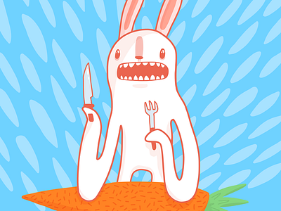 Carrot time! bunny carrot illustration