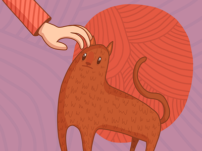 Petting the cat cat illustration vector illustration