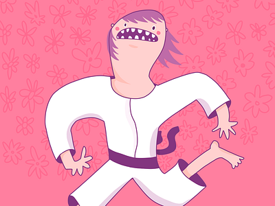 Judo Illustration adobe draw illustration judo pink purple hair