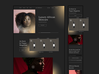 54 Thrones - website concept concept dark ui design desktop ecommerce interface luxury mobile skincare ui ux webdesign website